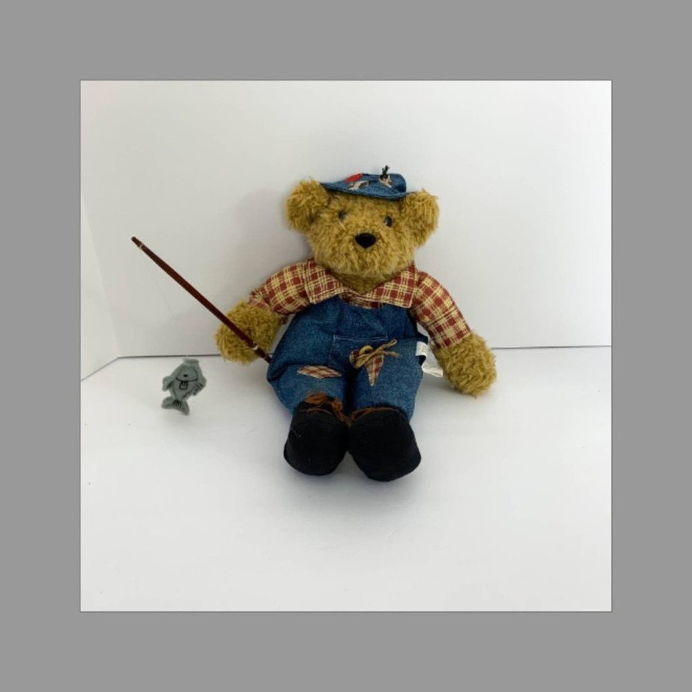 Springwater Cookie Company Stuffed Bear with Fishing Pole  12 Inch Plush